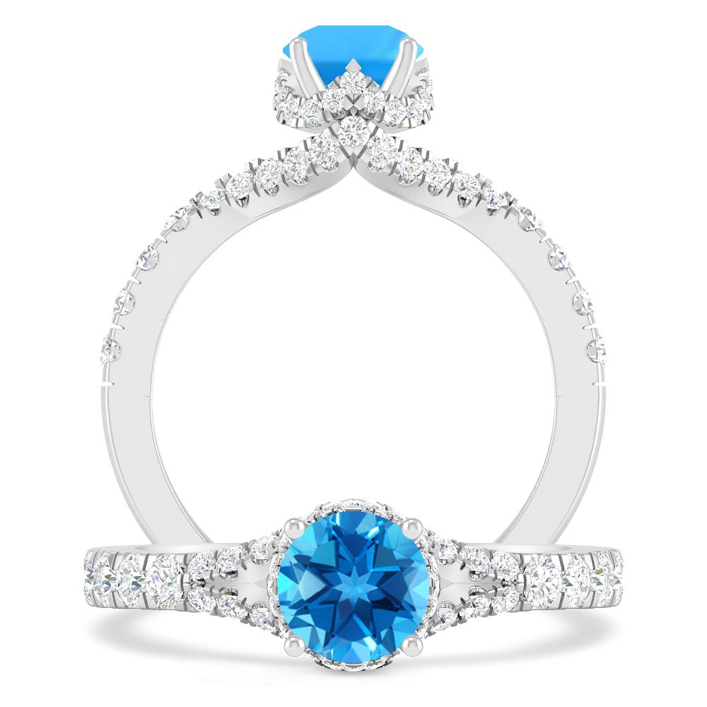 White Gold - Blue Topaz