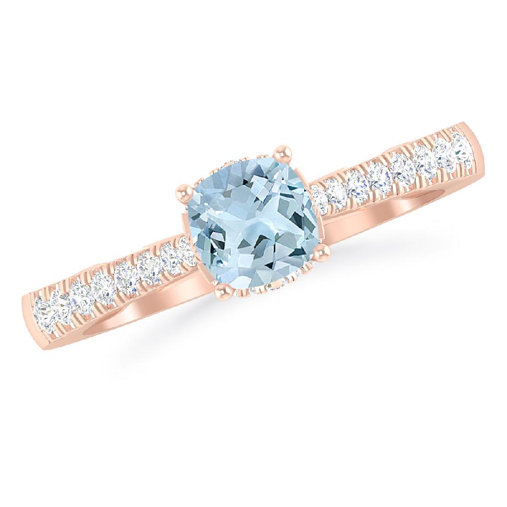 Rose Gold - Aquamarine