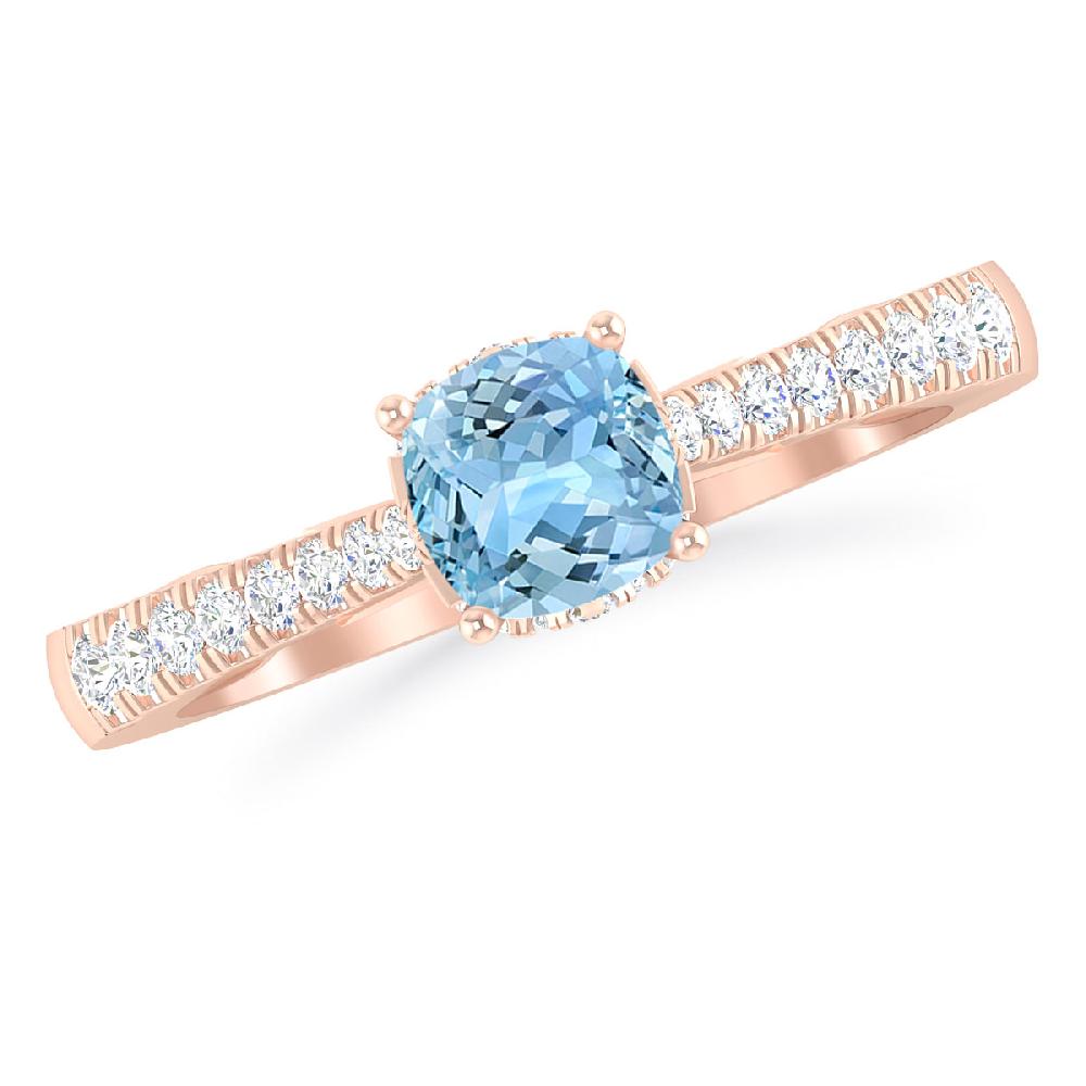 Rose Gold - Aquamarine