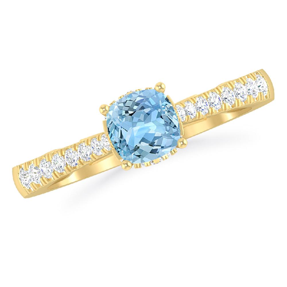 Yellow Gold - Aquamarine