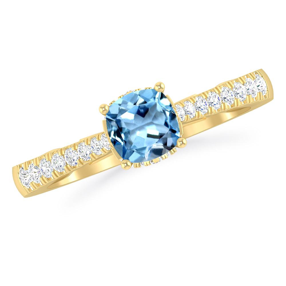 Yellow Gold - Aquamarine