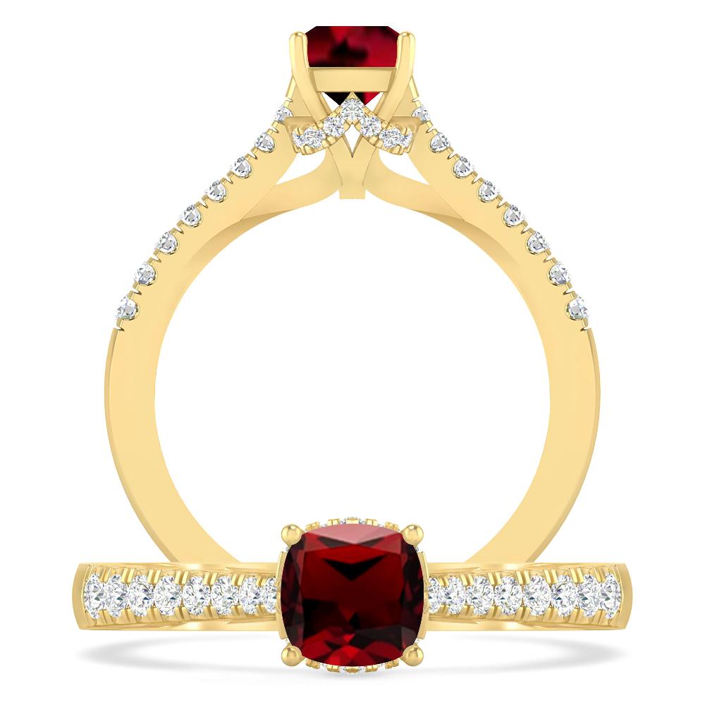 Yellow Gold - Garnet