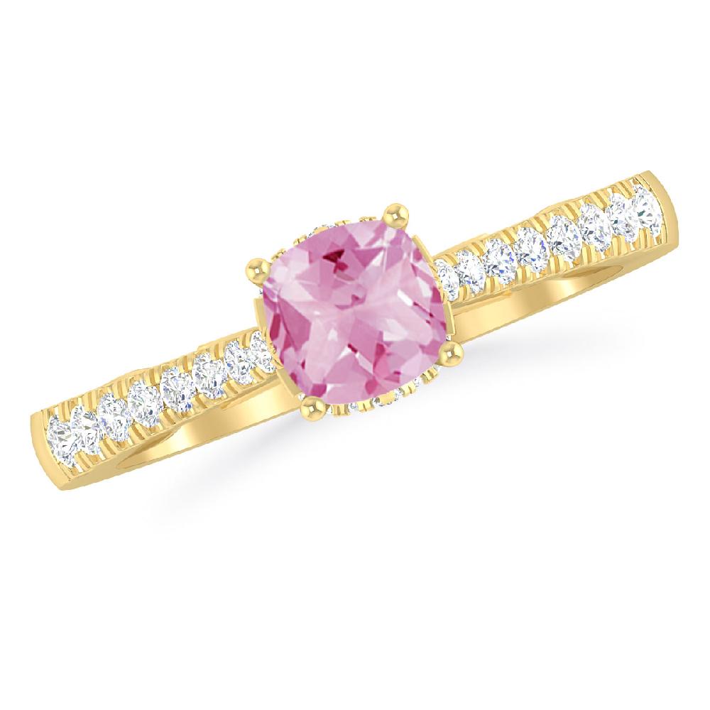 Yellow Gold - Pink Tourmaline