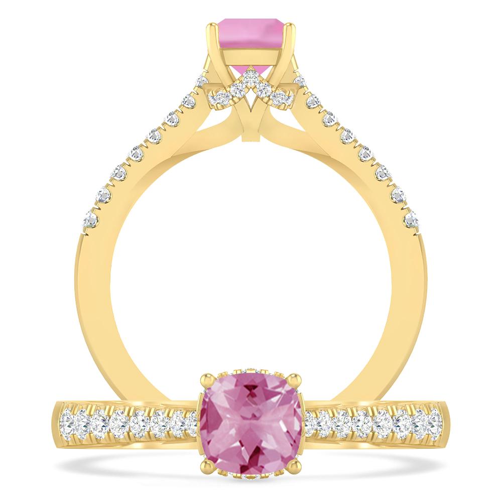 Yellow Gold - Pink Tourmaline