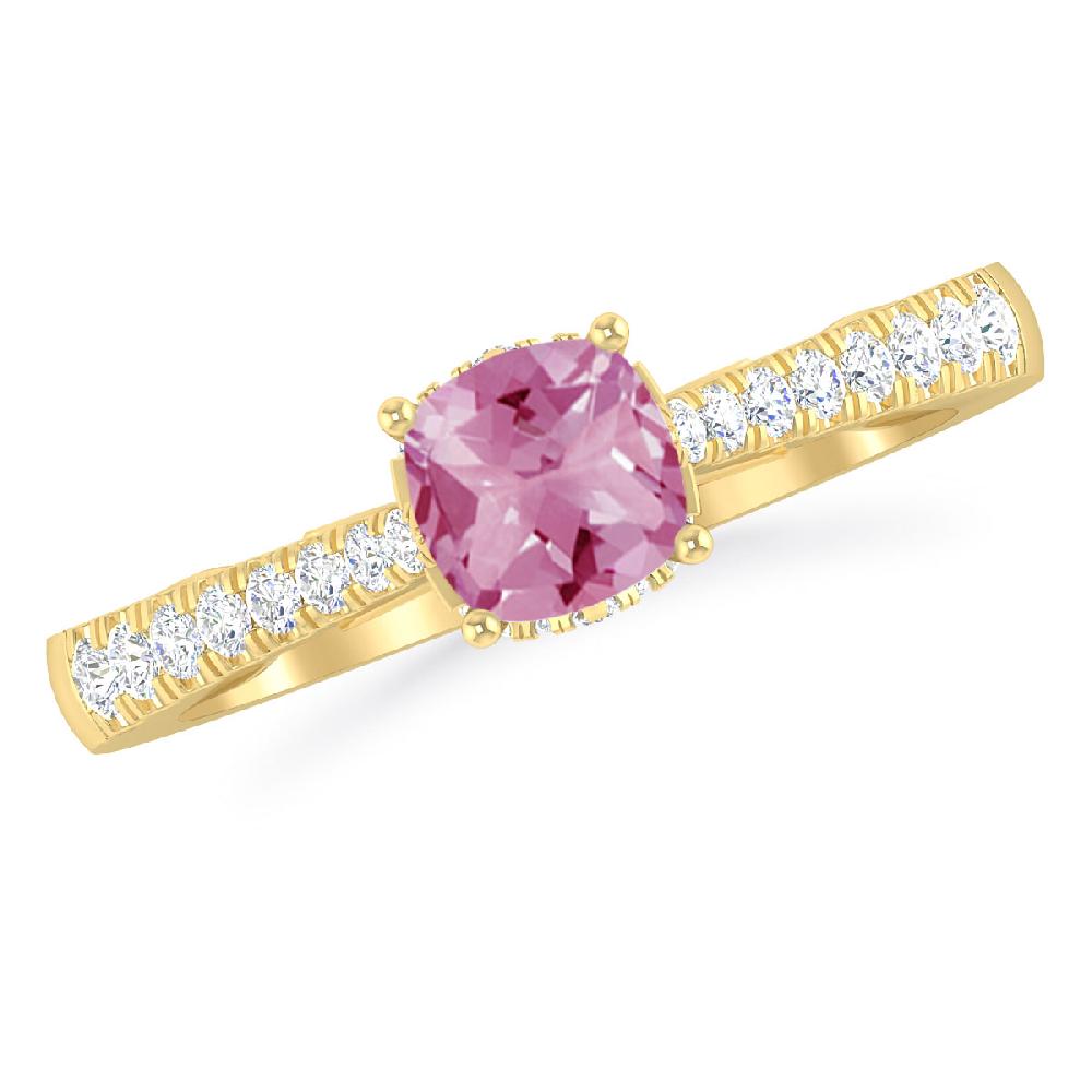 Yellow Gold - Pink Tourmaline