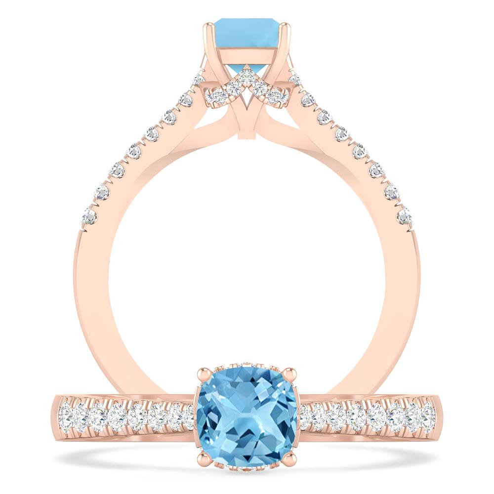 Rose Gold - Blue Topaz