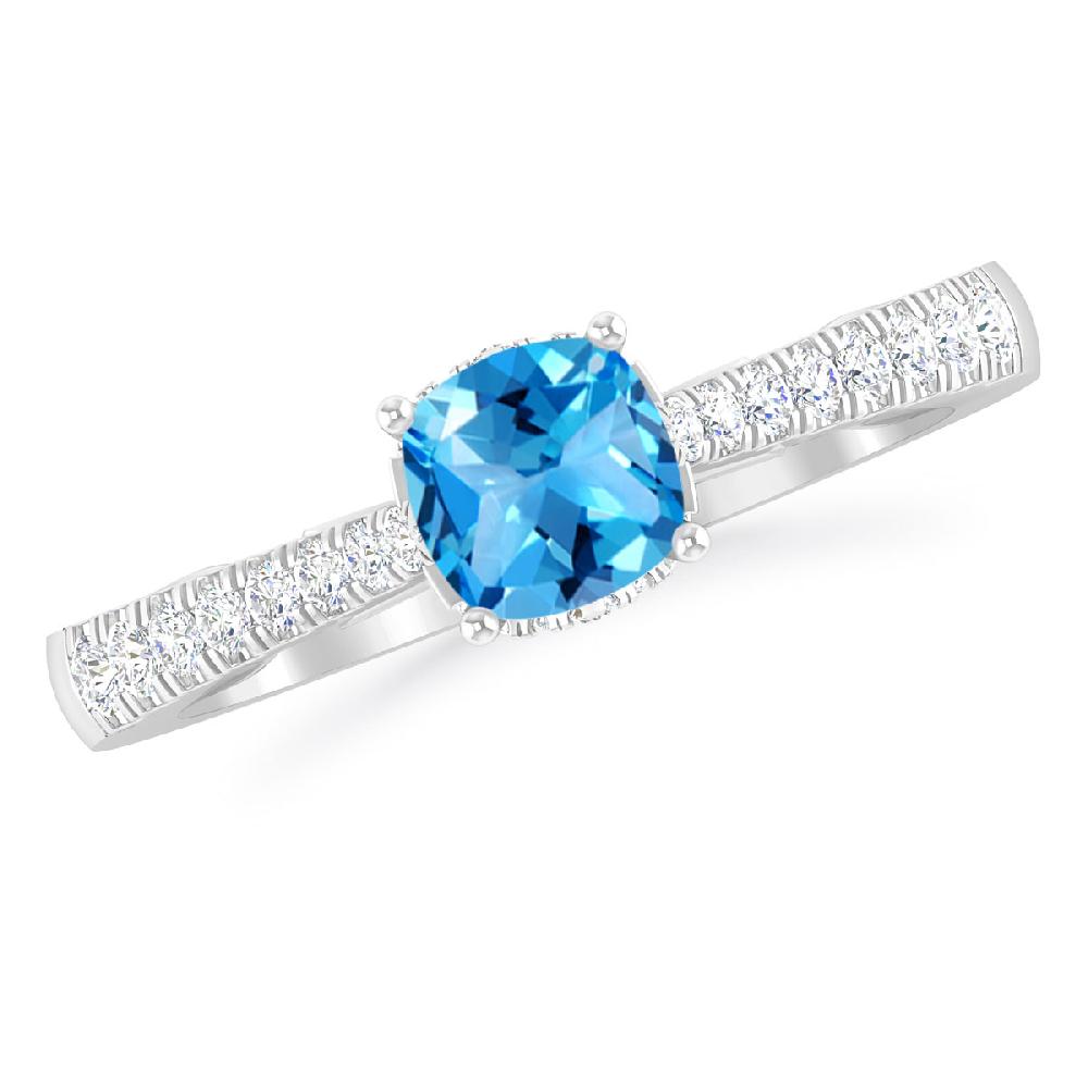 White Gold - Blue Topaz