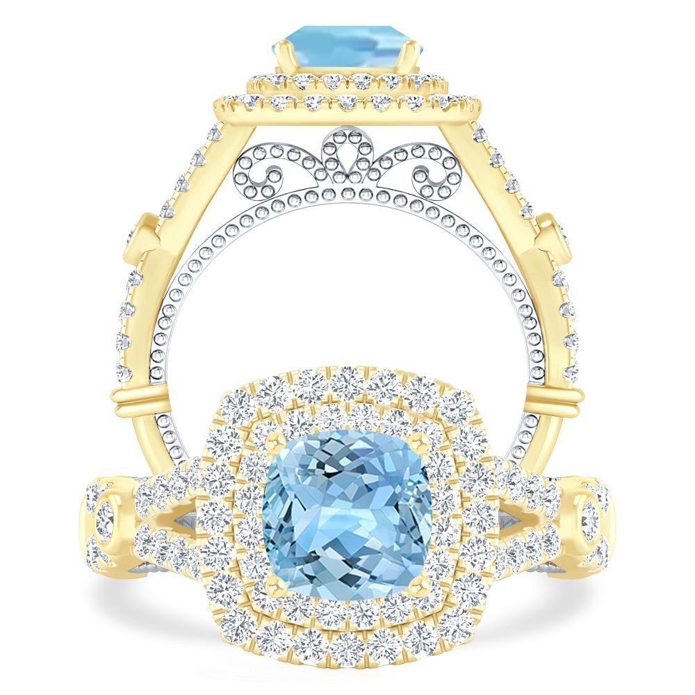 Yellow Gold - Aquamarine