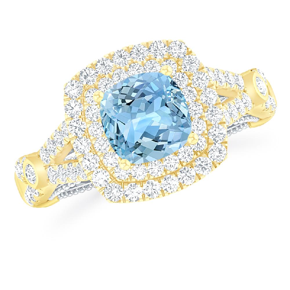 Yellow Gold - Aquamarine