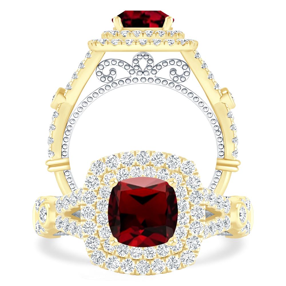 Yellow Gold - Garnet