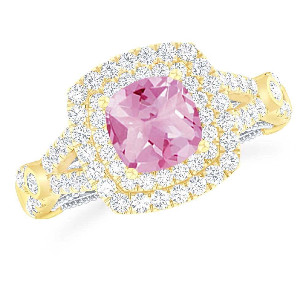 Yellow Gold - Pink Tourmaline