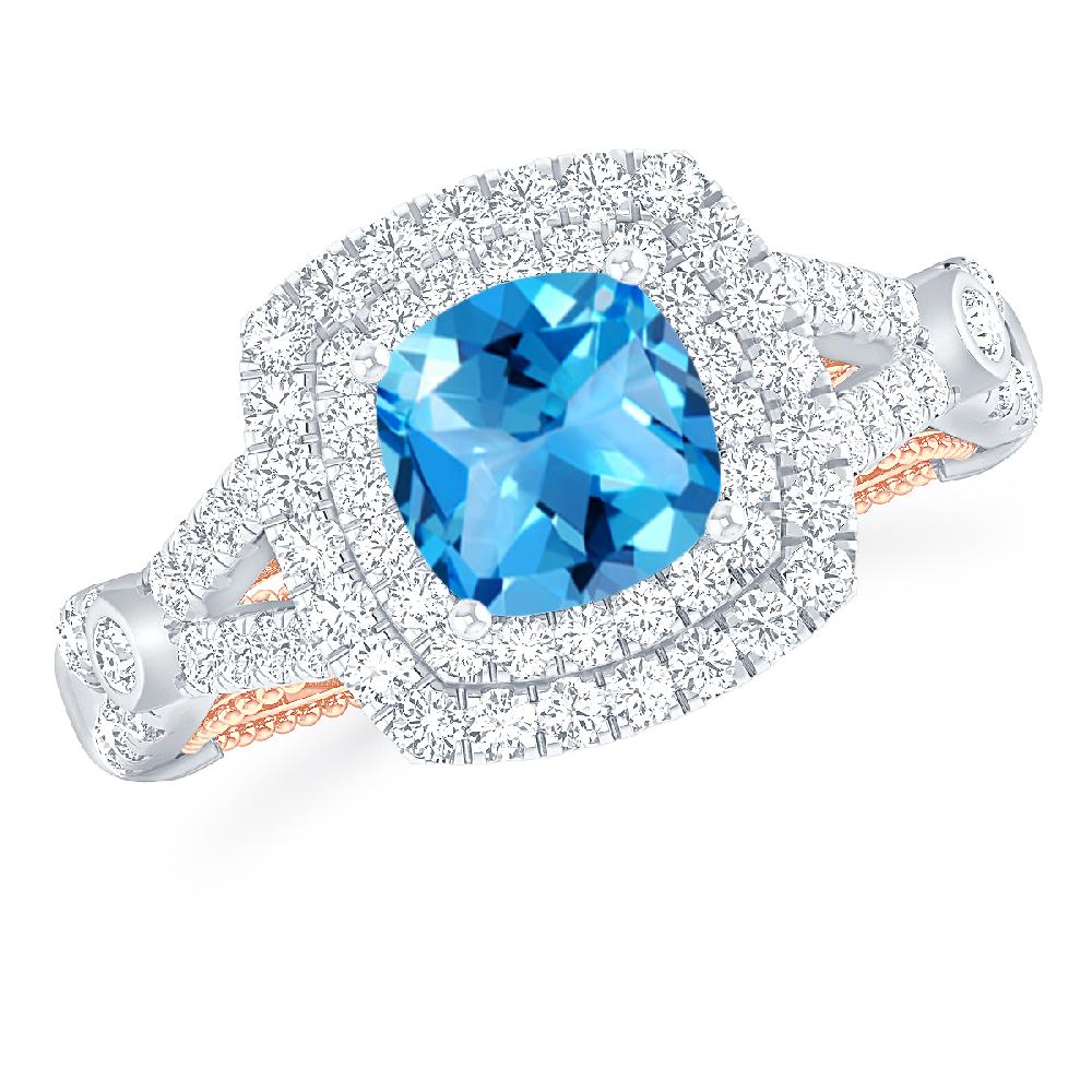 White Gold - Blue Topaz