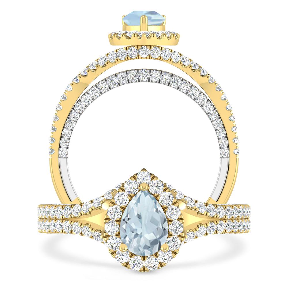 Yellow Gold - Aquamarine