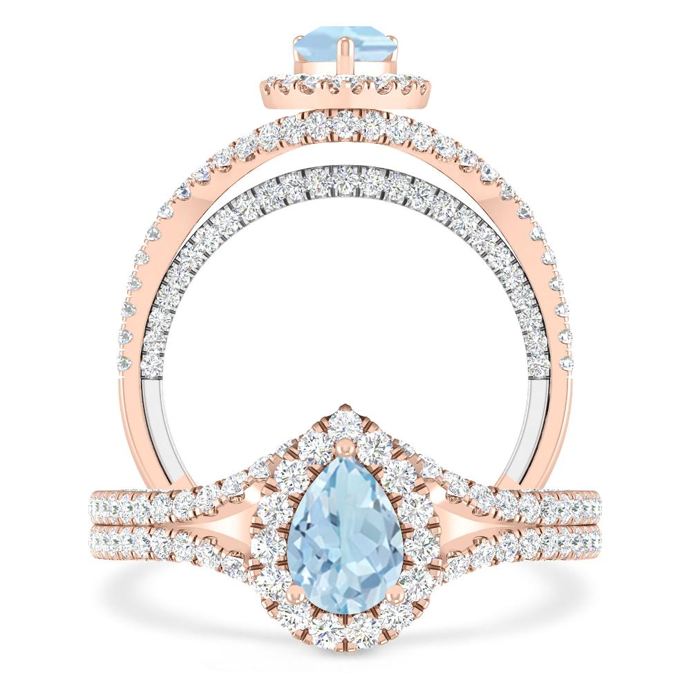 Rose Gold - Aquamarine