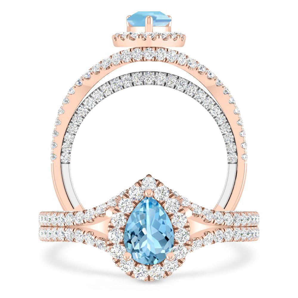 Rose Gold - Aquamarine