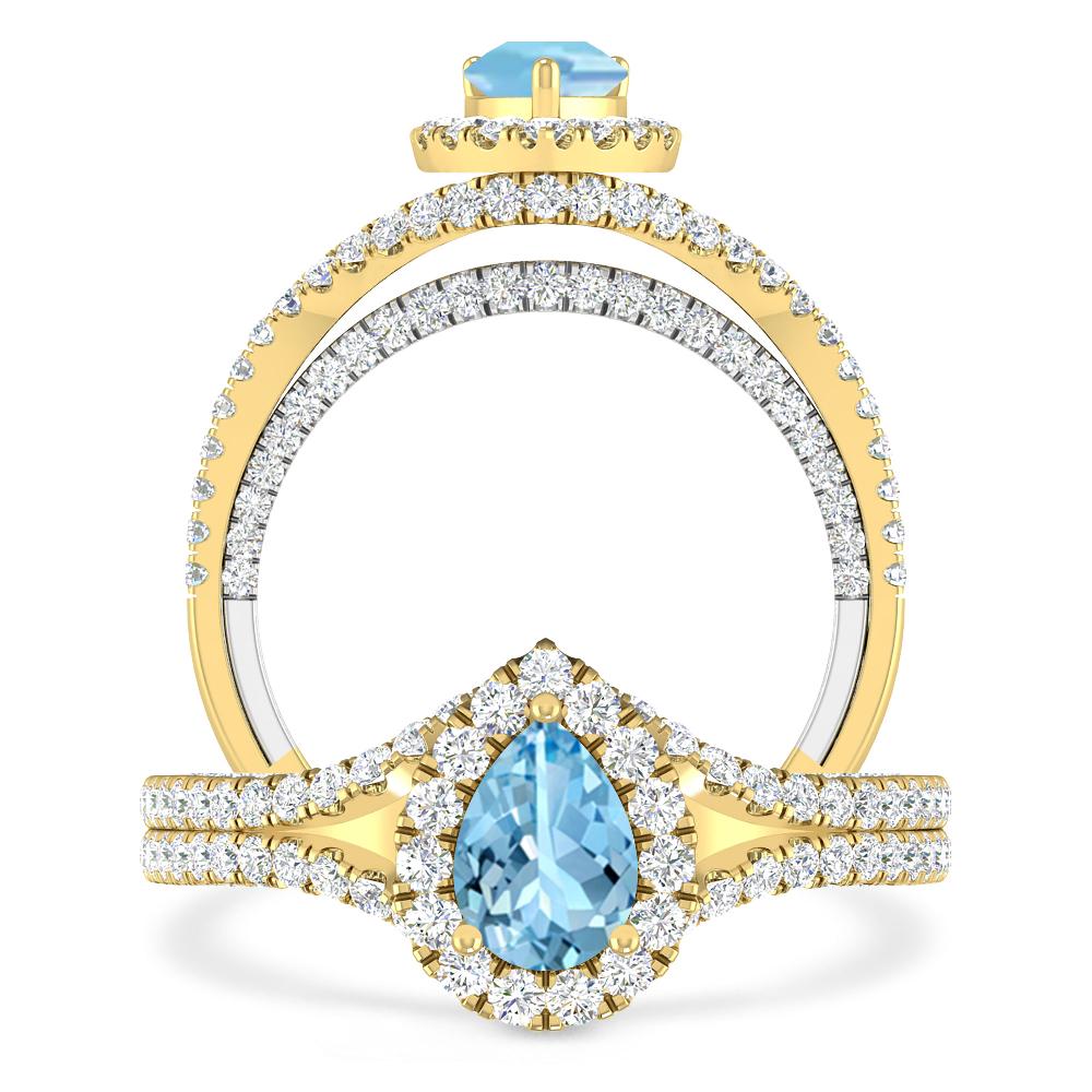 Yellow Gold - Aquamarine