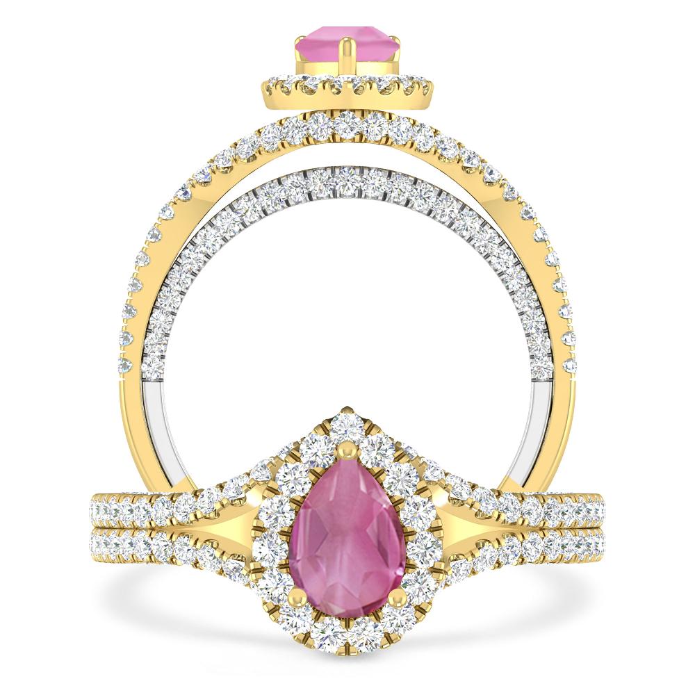 Yellow Gold - Pink Tourmaline