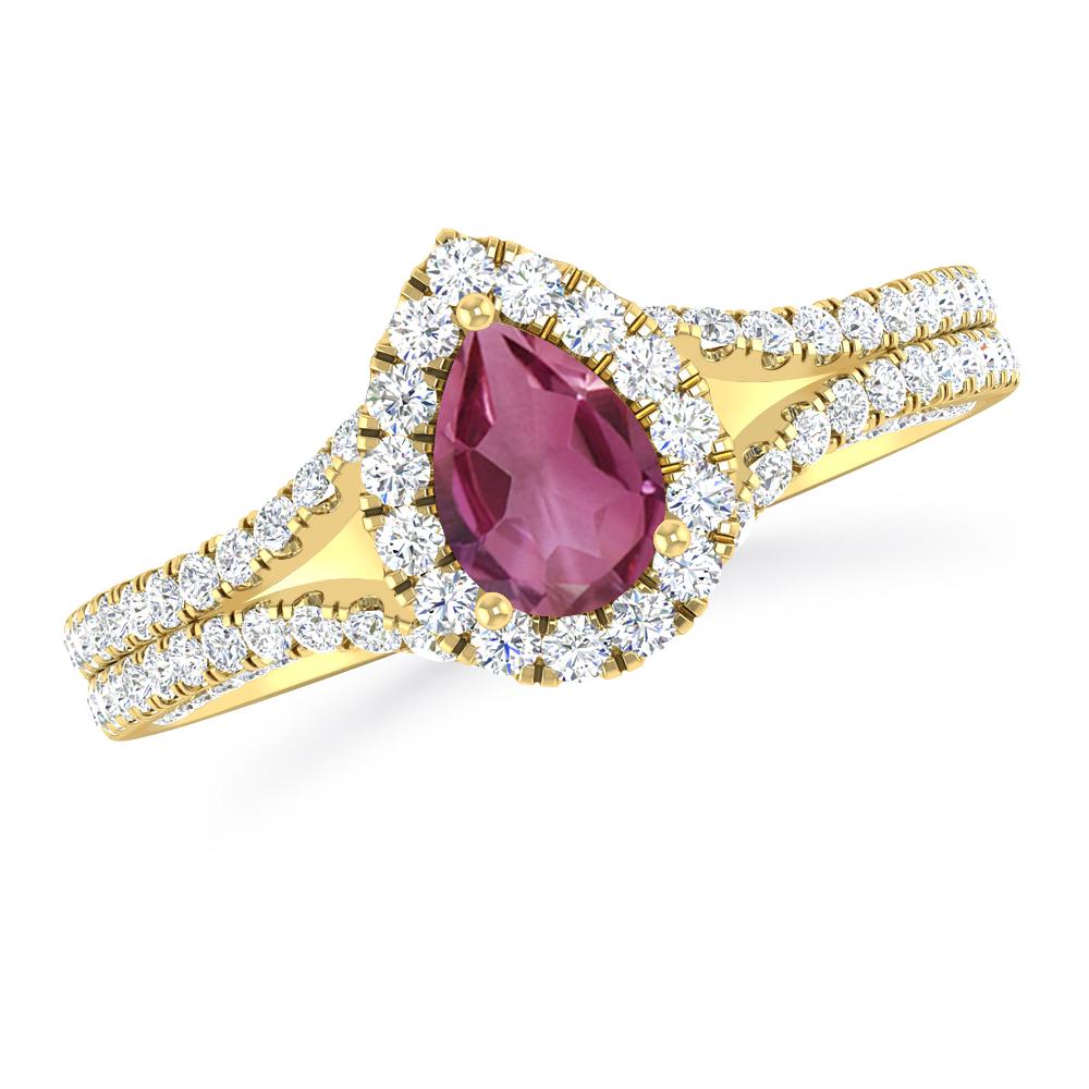 Yellow Gold - Pink Tourmaline