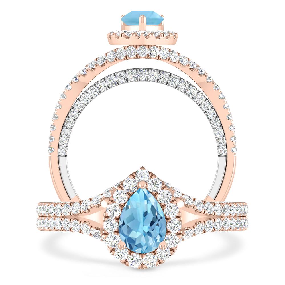 Rose Gold - Blue Topaz