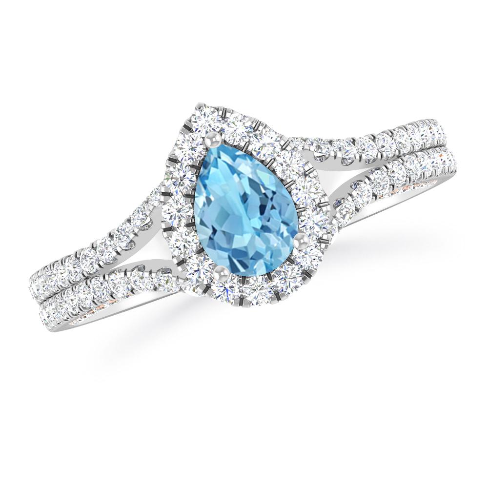 White Gold - Blue Topaz