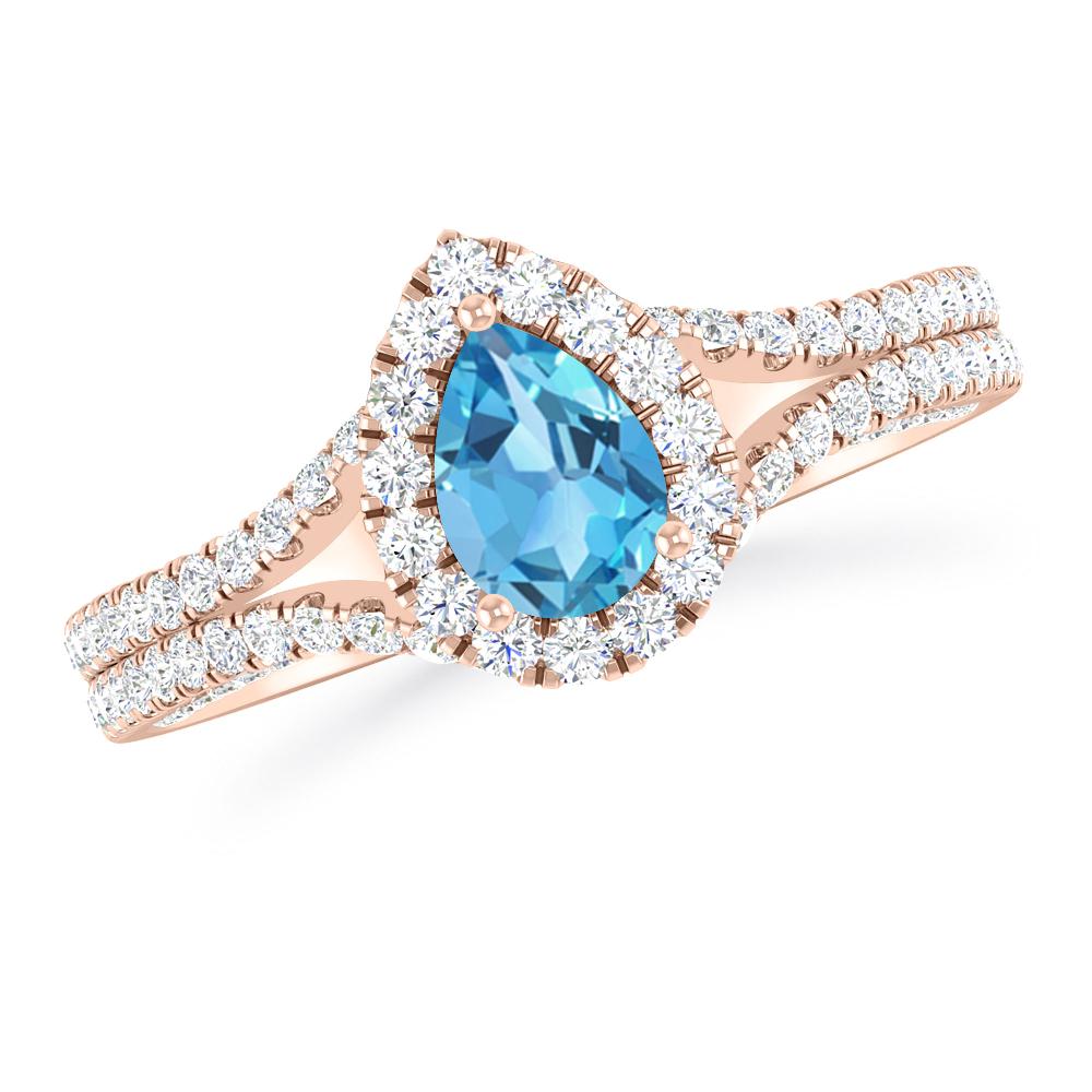 Rose Gold - Blue Topaz