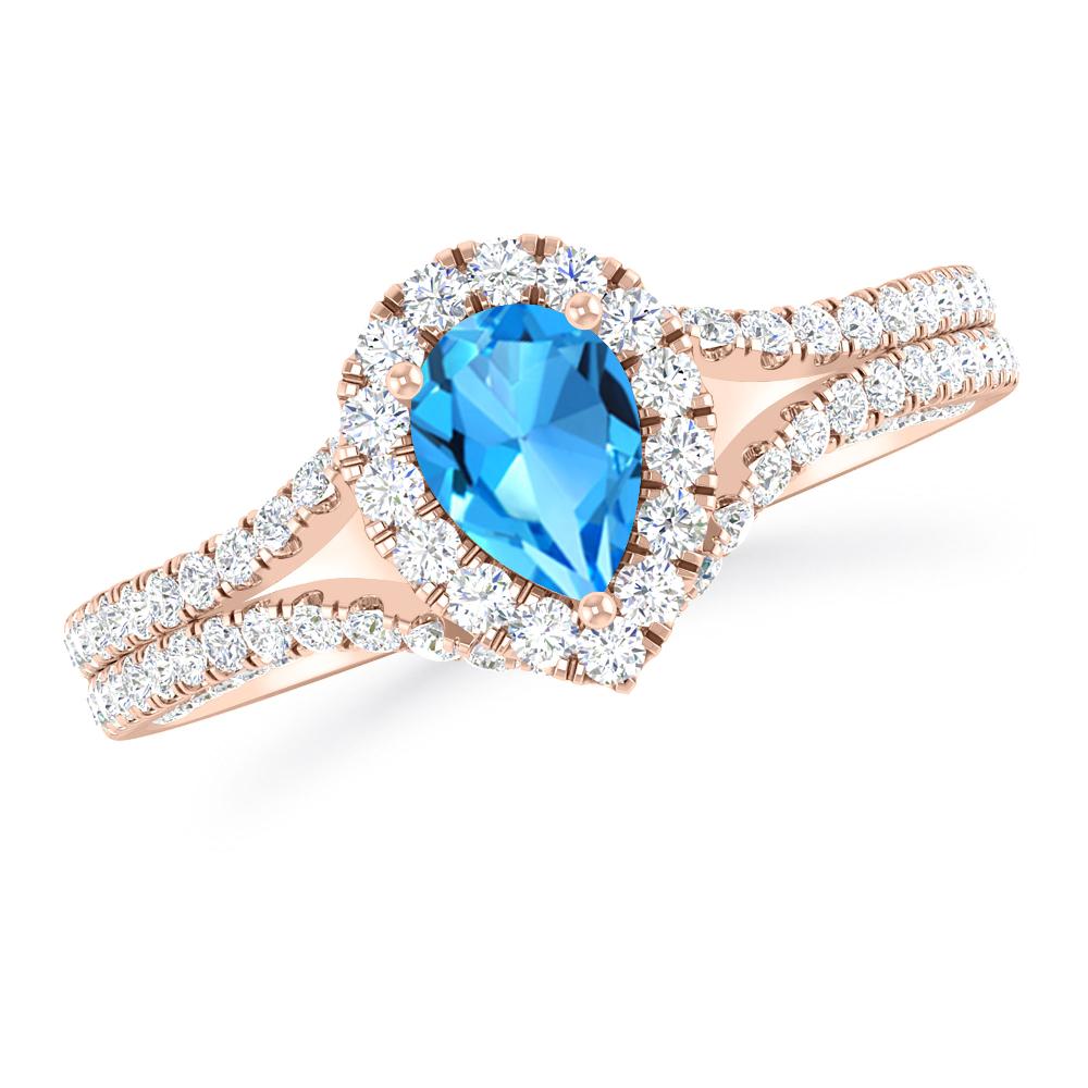 Rose Gold - Blue Topaz