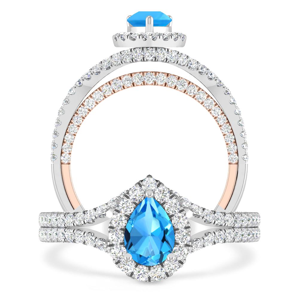 White Gold - Blue Topaz