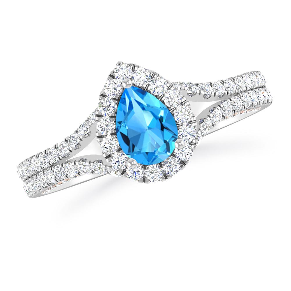 White Gold - Blue Topaz