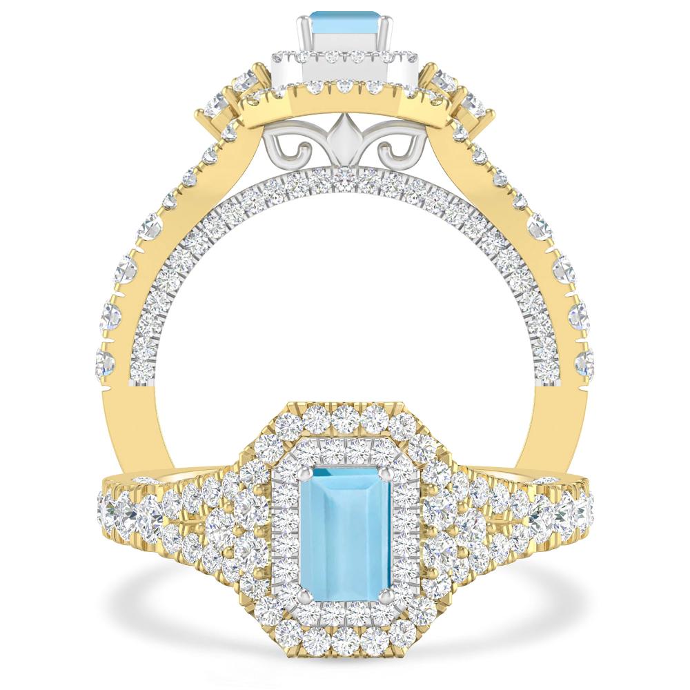 Yellow Gold - Aquamarine