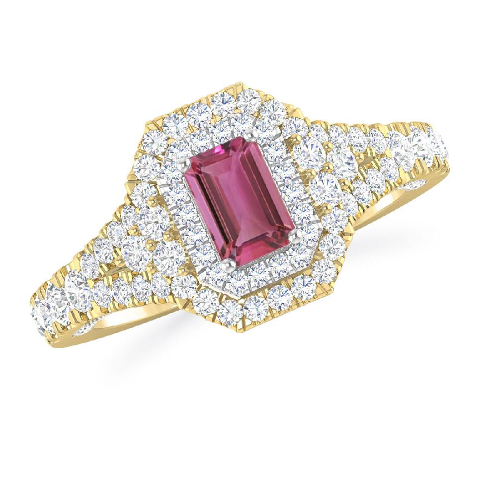 Yellow Gold - Pink Tourmaline