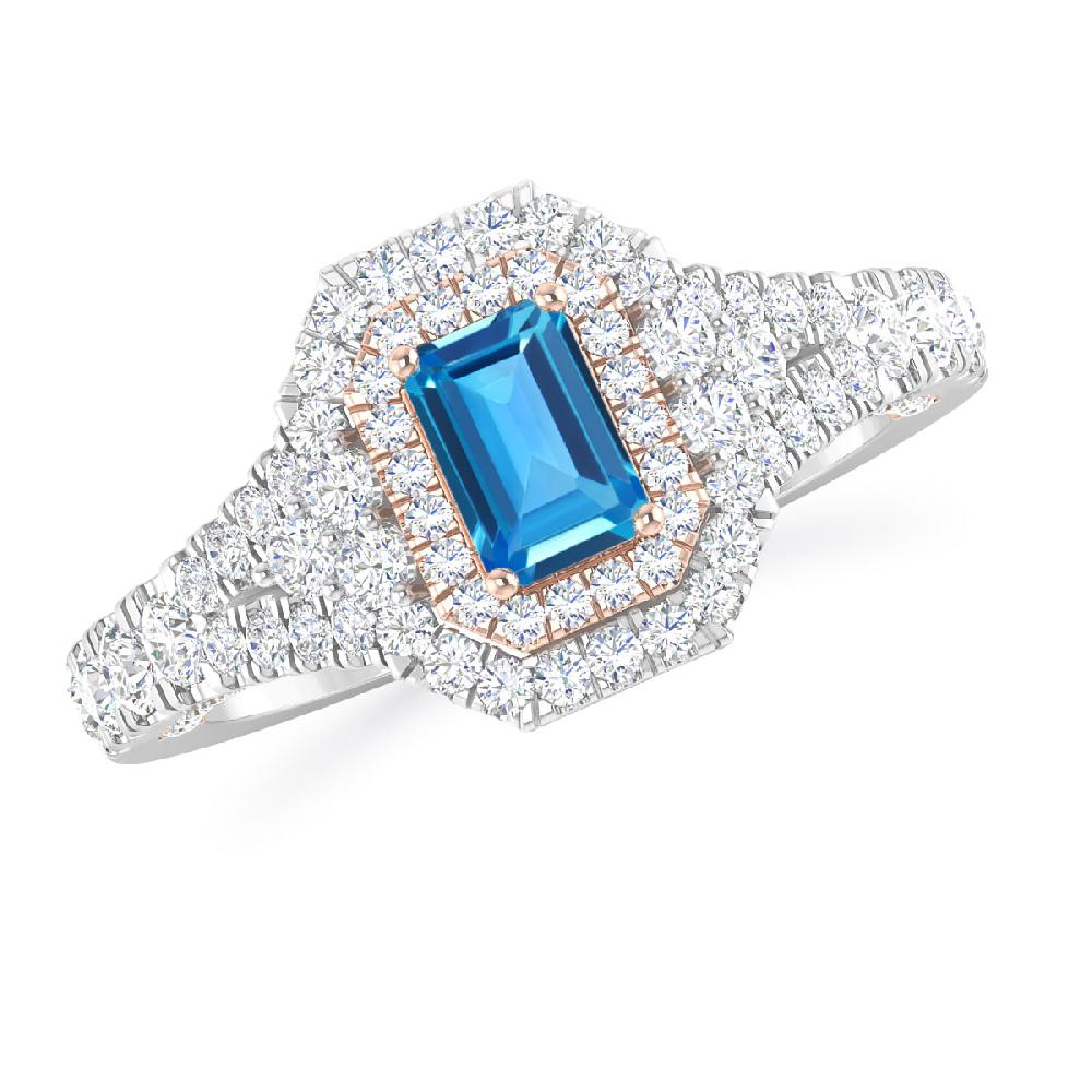 White Gold - Blue Topaz