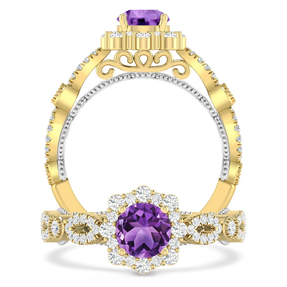 Yellow Gold - Amethyst