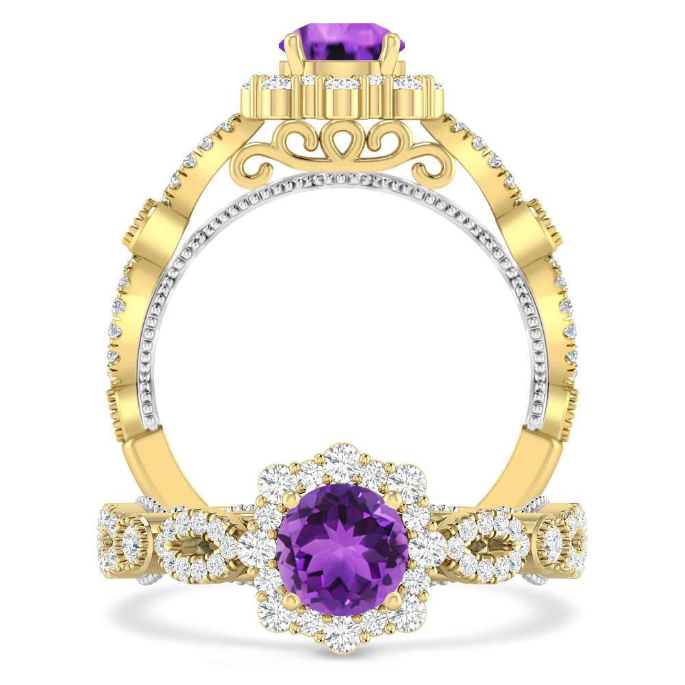 Yellow Gold - Amethyst