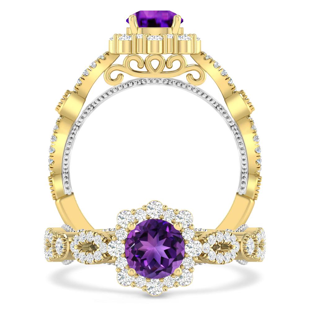 Yellow Gold - Amethyst