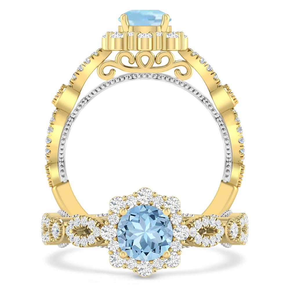 Yellow Gold - Aquamarine