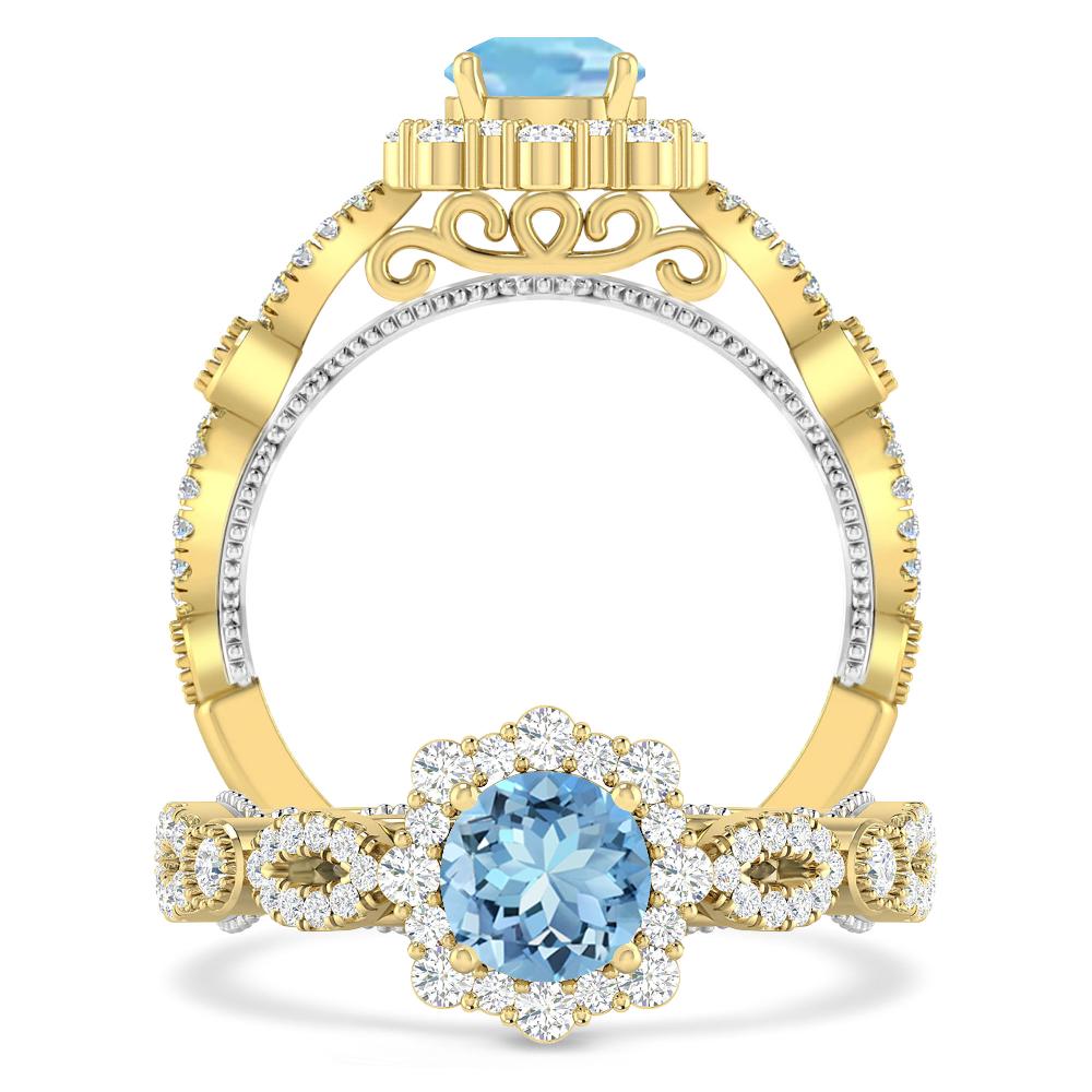 Yellow Gold - Aquamarine