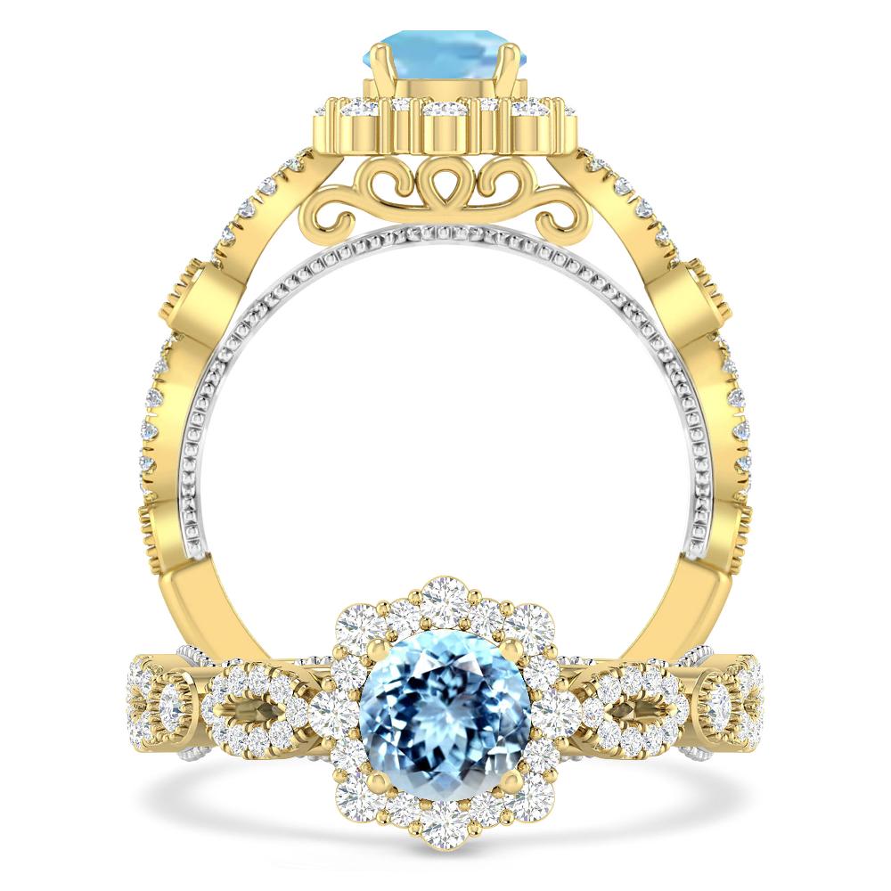 Yellow Gold - Aquamarine