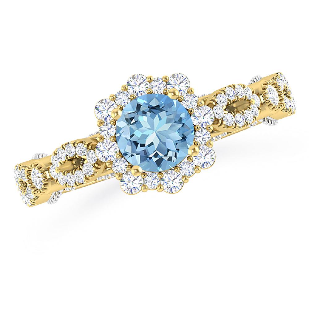 Yellow Gold - Aquamarine