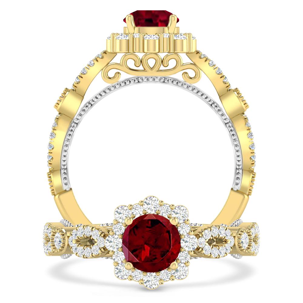 Yellow Gold - Garnet