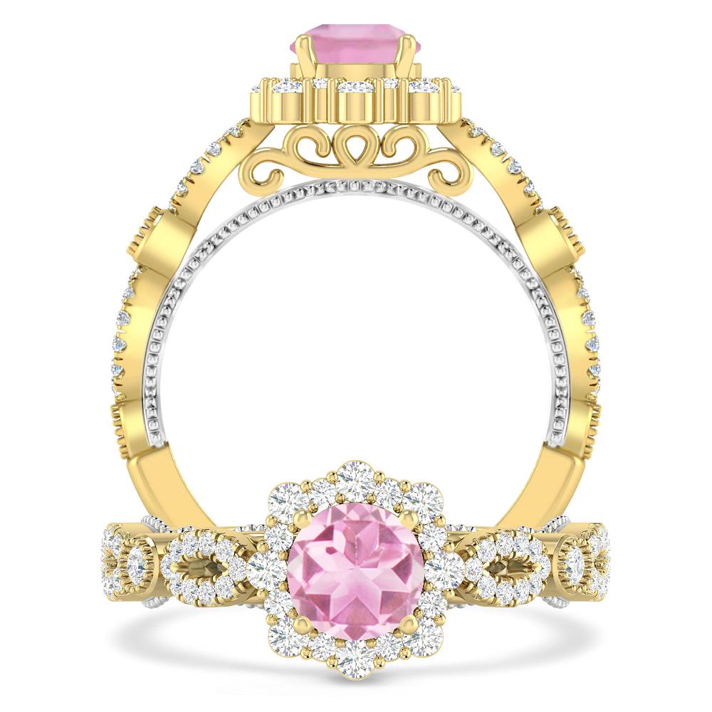 Yellow Gold - Pink Tourmaline