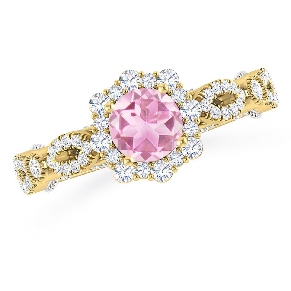 Yellow Gold - Pink Tourmaline