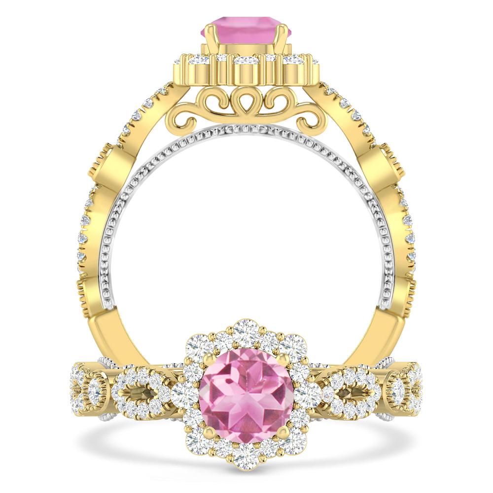 Yellow Gold - Pink Tourmaline