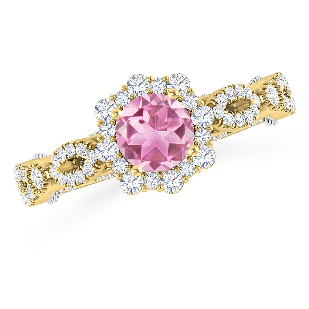 Yellow Gold - Pink Tourmaline