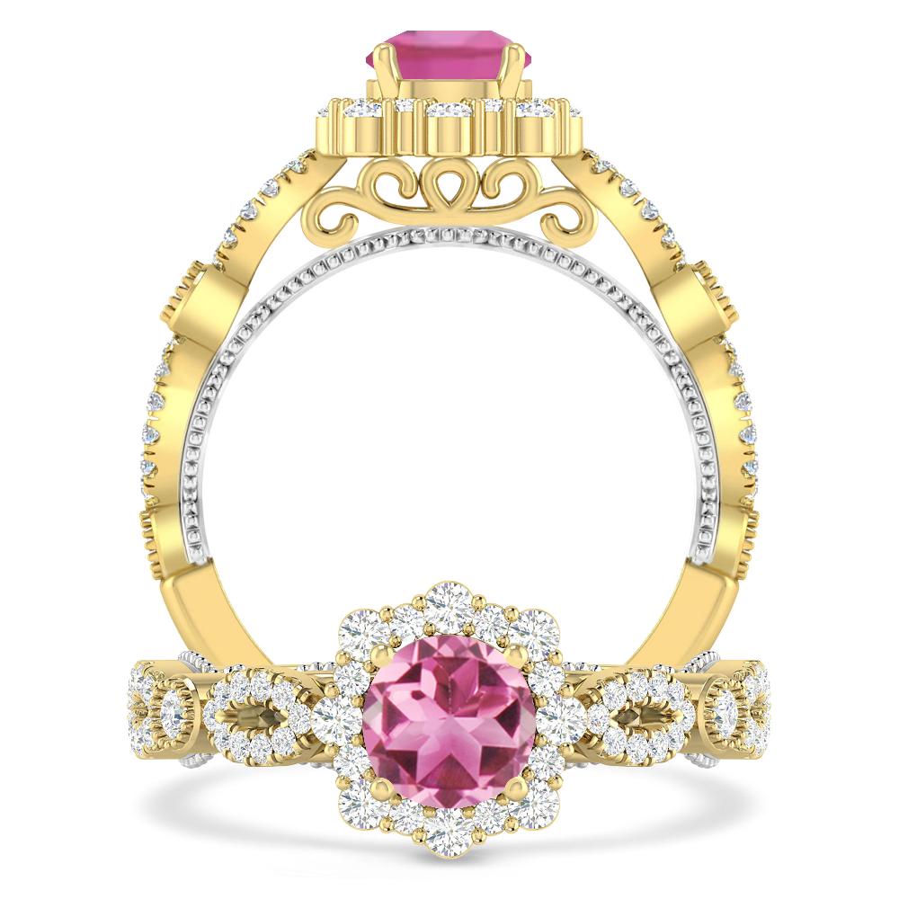 Yellow Gold - Pink Tourmaline