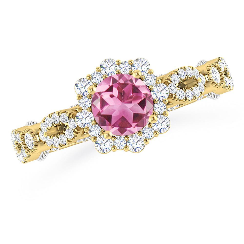 Yellow Gold - Pink Tourmaline