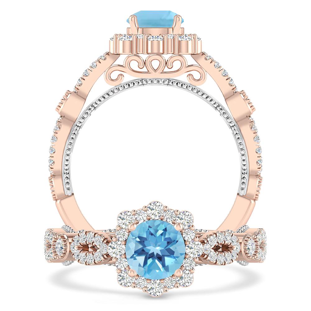 Rose Gold - Blue Topaz