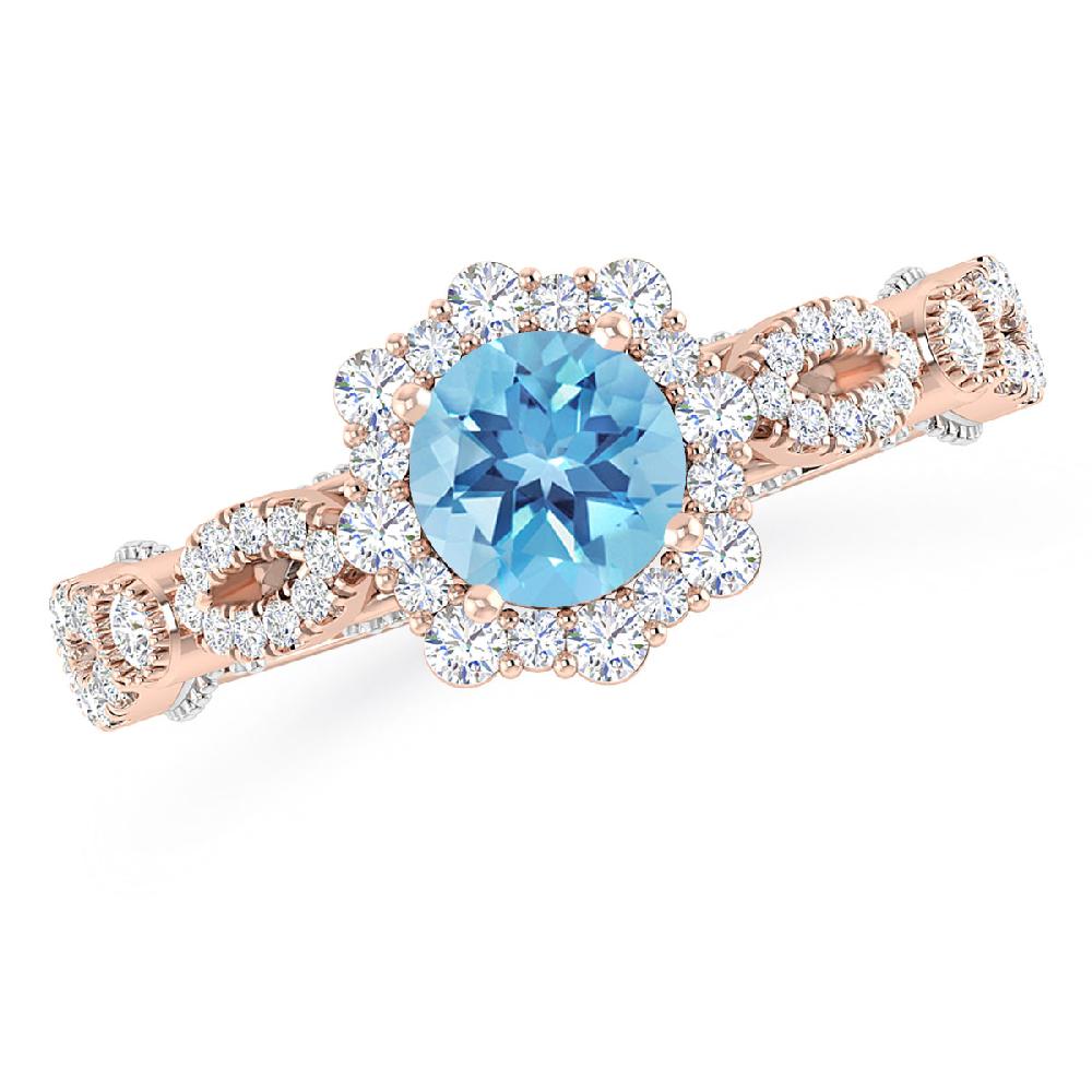 Rose Gold - Blue Topaz