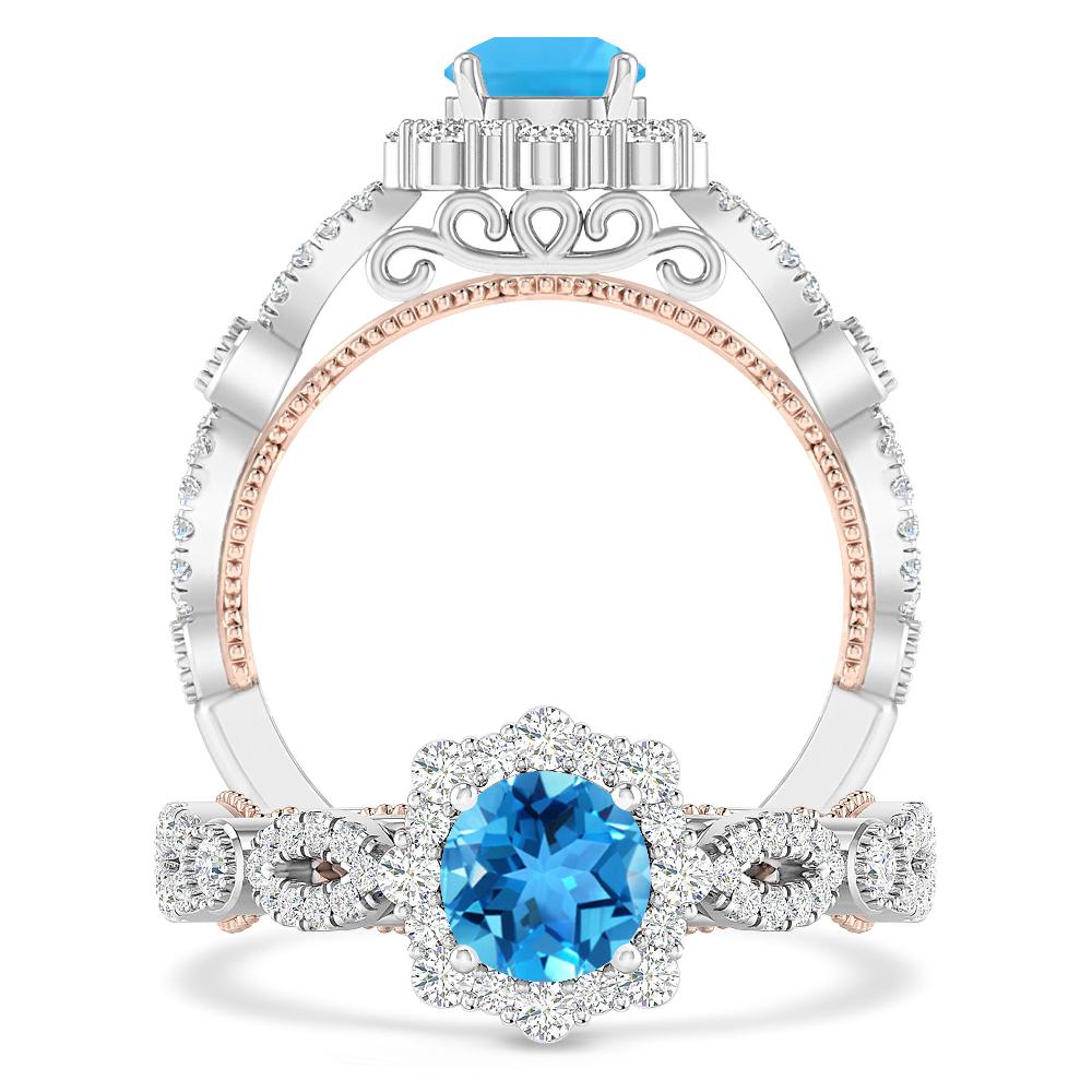 White Gold - Blue Topaz