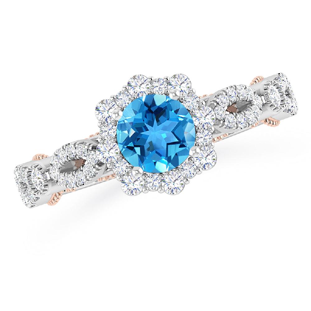 White Gold - Blue Topaz