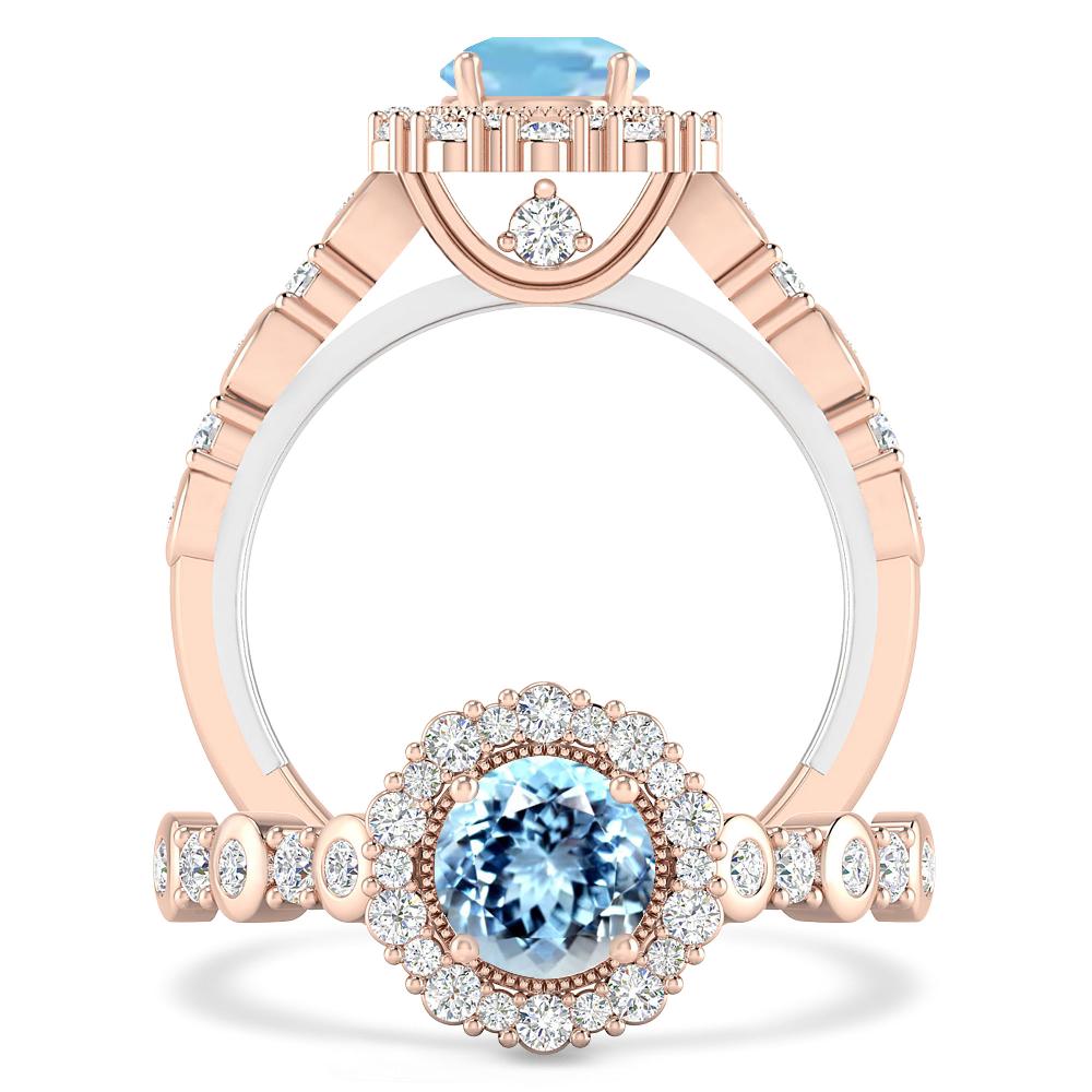 Rose Gold - Aquamarine